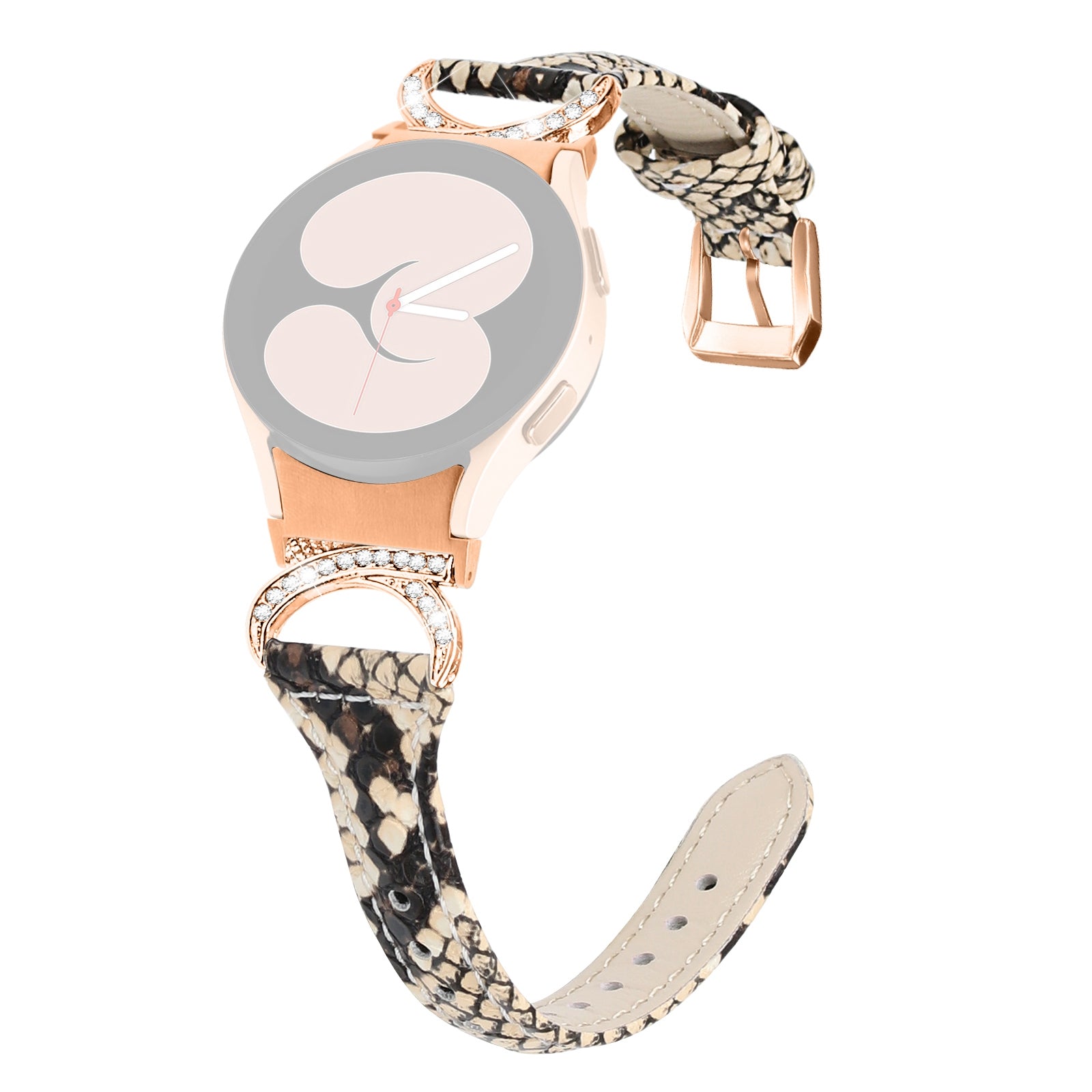 For Samsung Galaxy Watch6 40mm 44mm Watch6 Classic 43mm 47mm Watch 5 40mm 44mm Watch4 40mm 44mm Leather Watch Band Rhinestone Wrist Strap with Rose Gold Buckle For Samsung Galaxy Watch6 40mm 44mm Watch6 Classic 43mm 47mm Watch 5 40mm 44mm Watch4 40mm 44mm Leather Watch Band Rhinestone Wrist Strap with Rose Gold Buckle